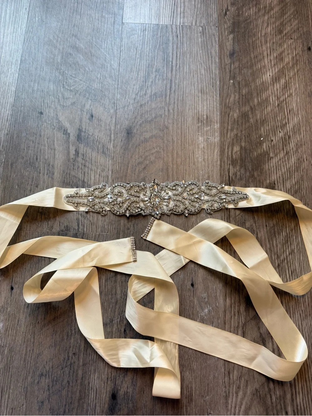 NWOT Boulevard Bride Ivory Rhinestone Crystal Bridal Sash Belt Wedding Gown Belt